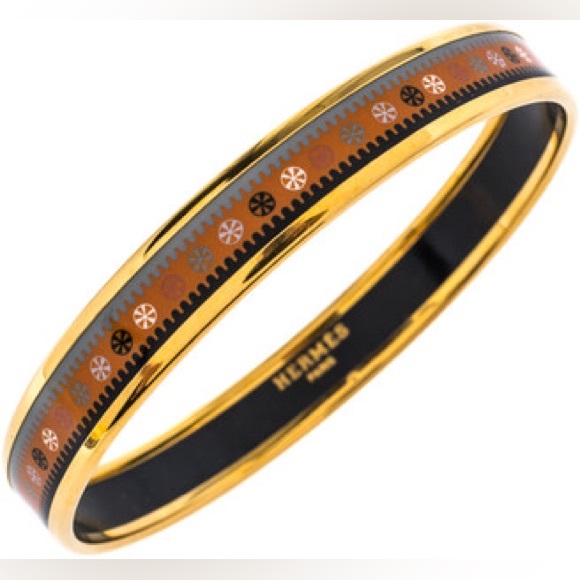Hermes Enamel Bracelet RARE 14K Extra Narrow - Picture 2 of 8